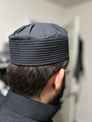 Premium Thobe Matching Cap Black