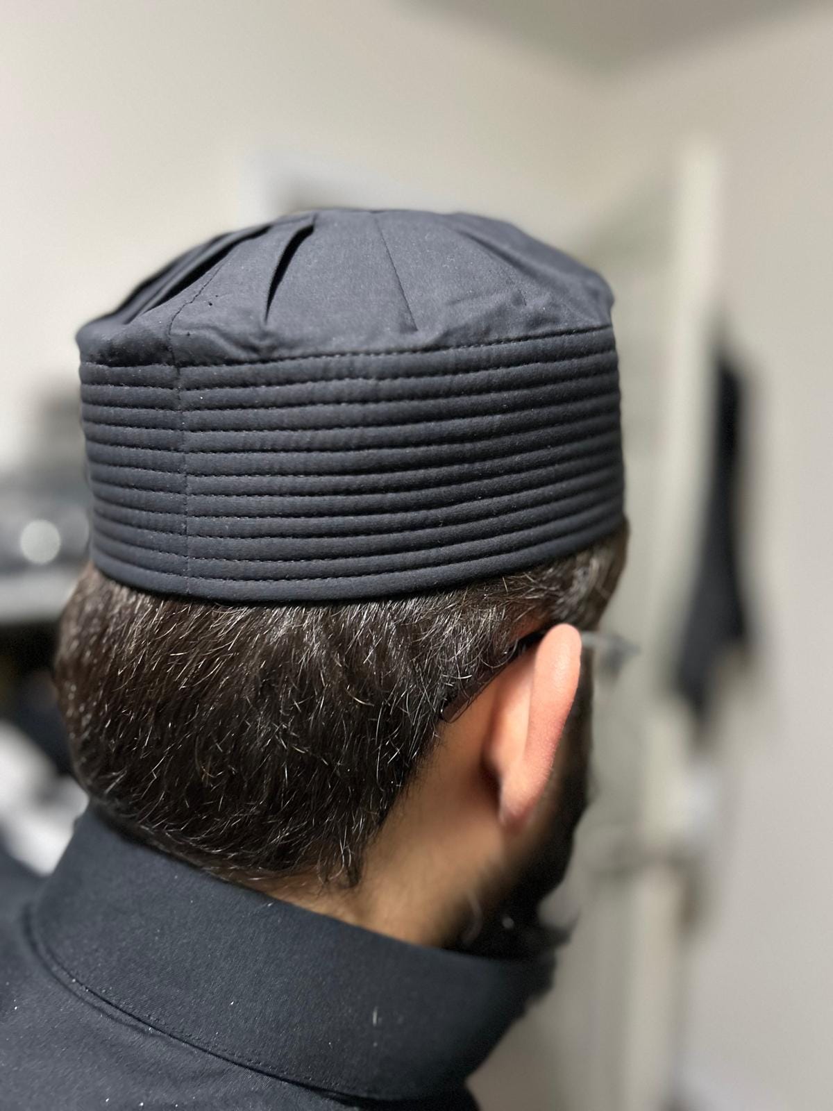 Premium Thobe Matching Cap Black