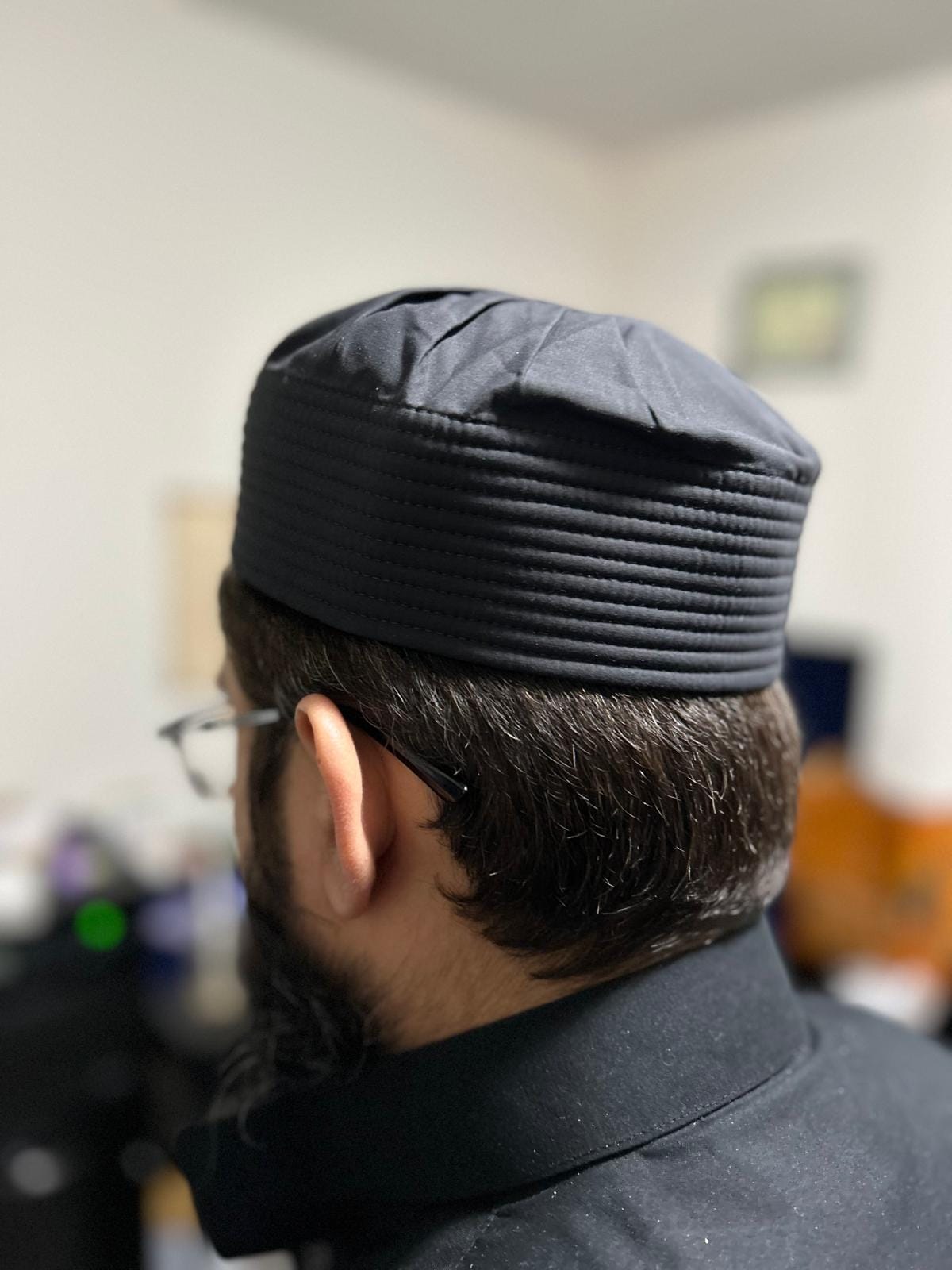 Premium Thobe Matching Cap Black