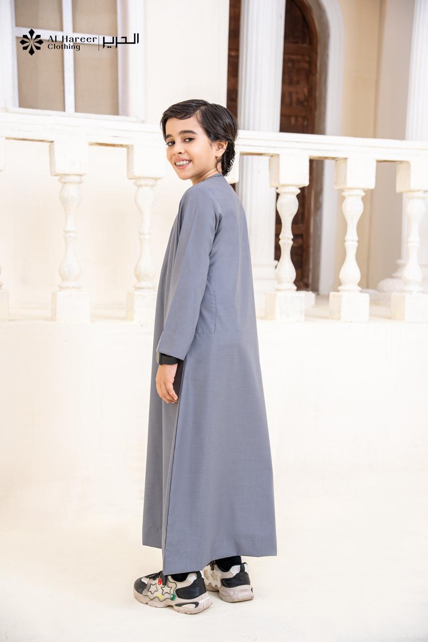 Al Hareer Kids Thobe | Royal Dawn Grey