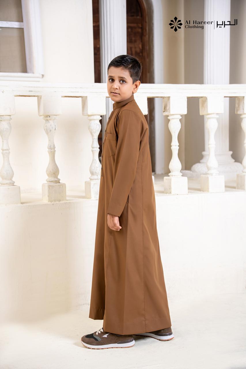 Al Hareer Kids Thobe | Sandstone Brown