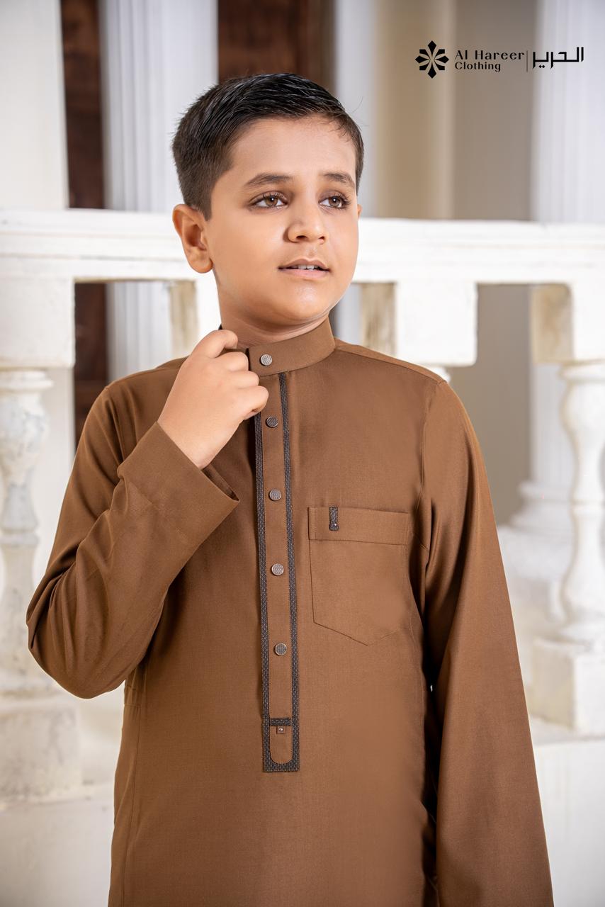 Al Hareer Kids Thobe | Sandstone Brown