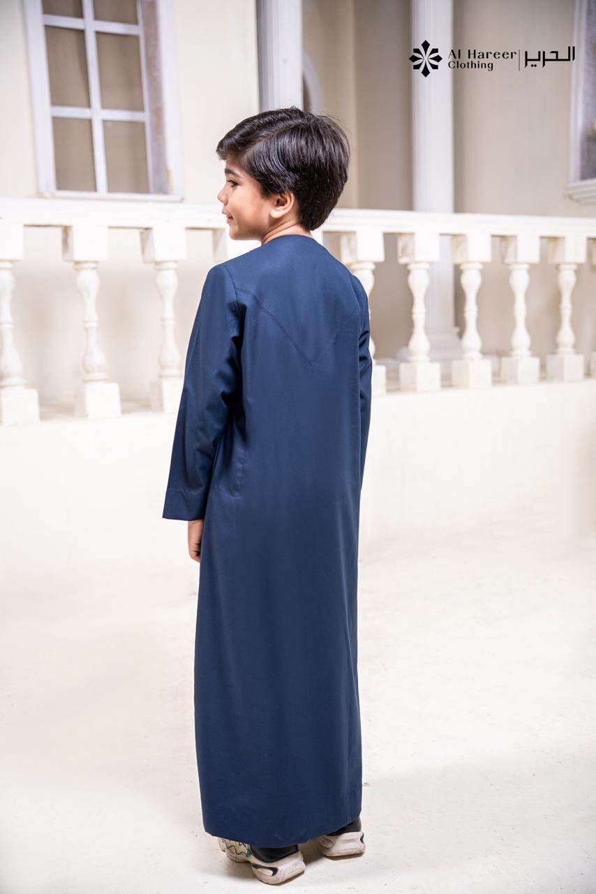 Al Hareer Kids Thobe | Stairy Night Navy