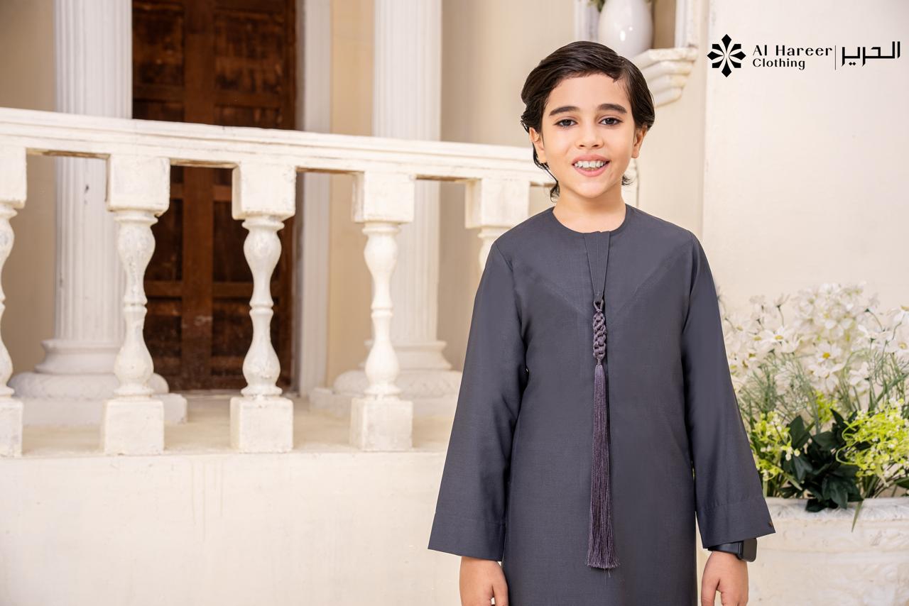 Al Hareer Moonlight Charcoal Kids Thobe