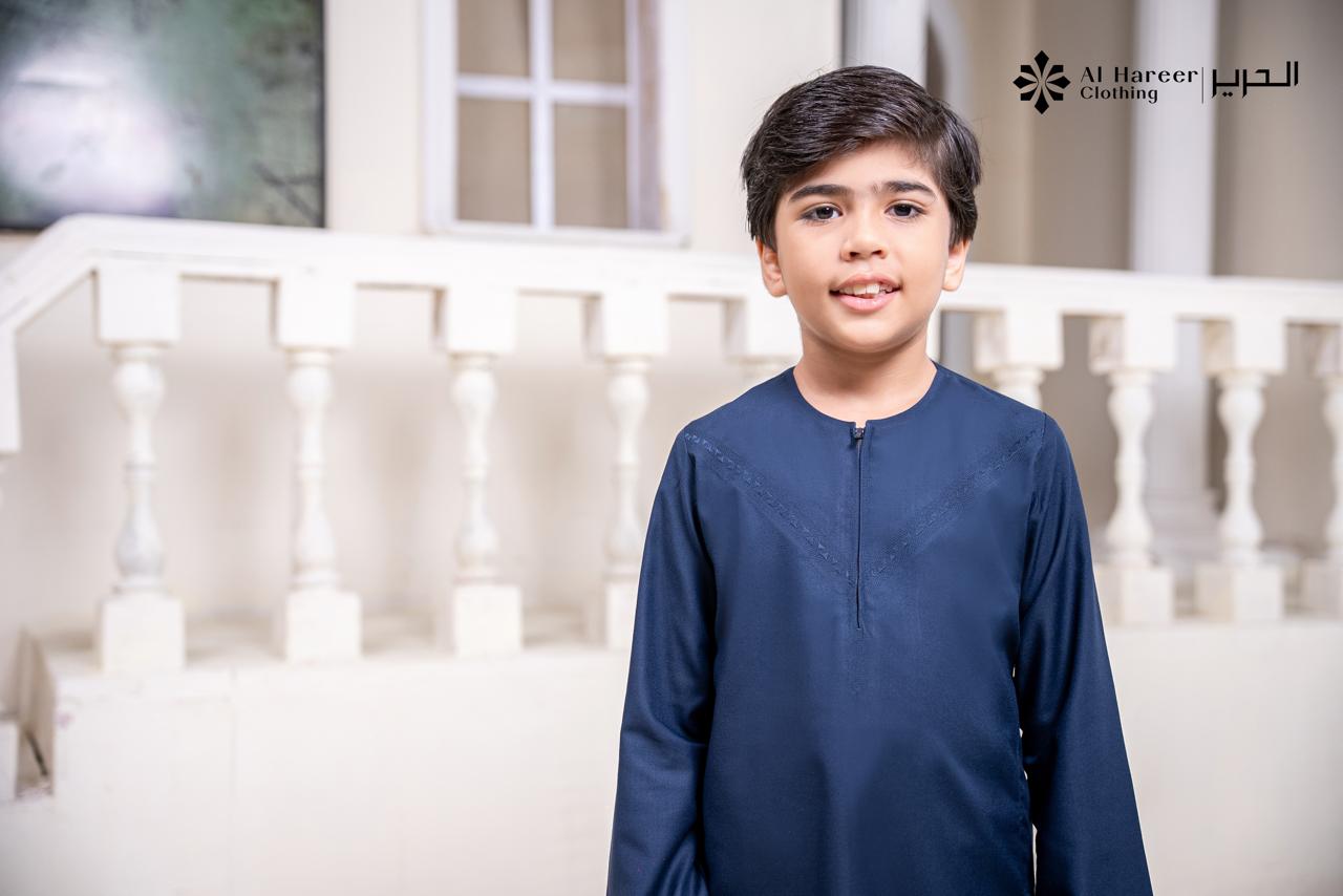 Al Hareer Kids Thobe | Stairy Night Navy