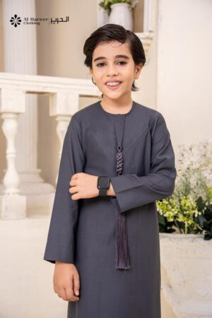 Al Hareer Moonlight Charcoal Kids Thobe