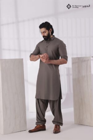 Al Hareer Charcoal Grey Shalwar Kameez