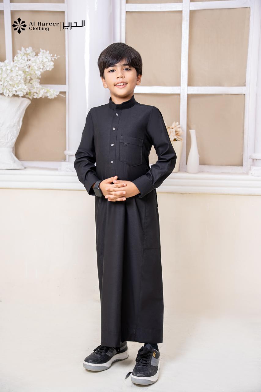 Al Hareer Kids Thobe | Young Noble Black