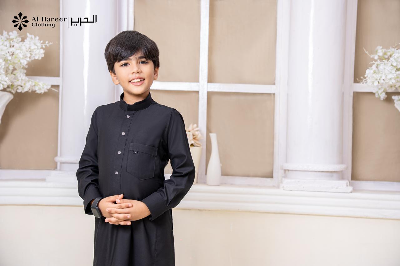 Al Hareer Kids Thobe | Young Noble Black