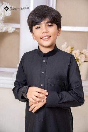 Al Hareer Kids Thobe | Young Noble Black