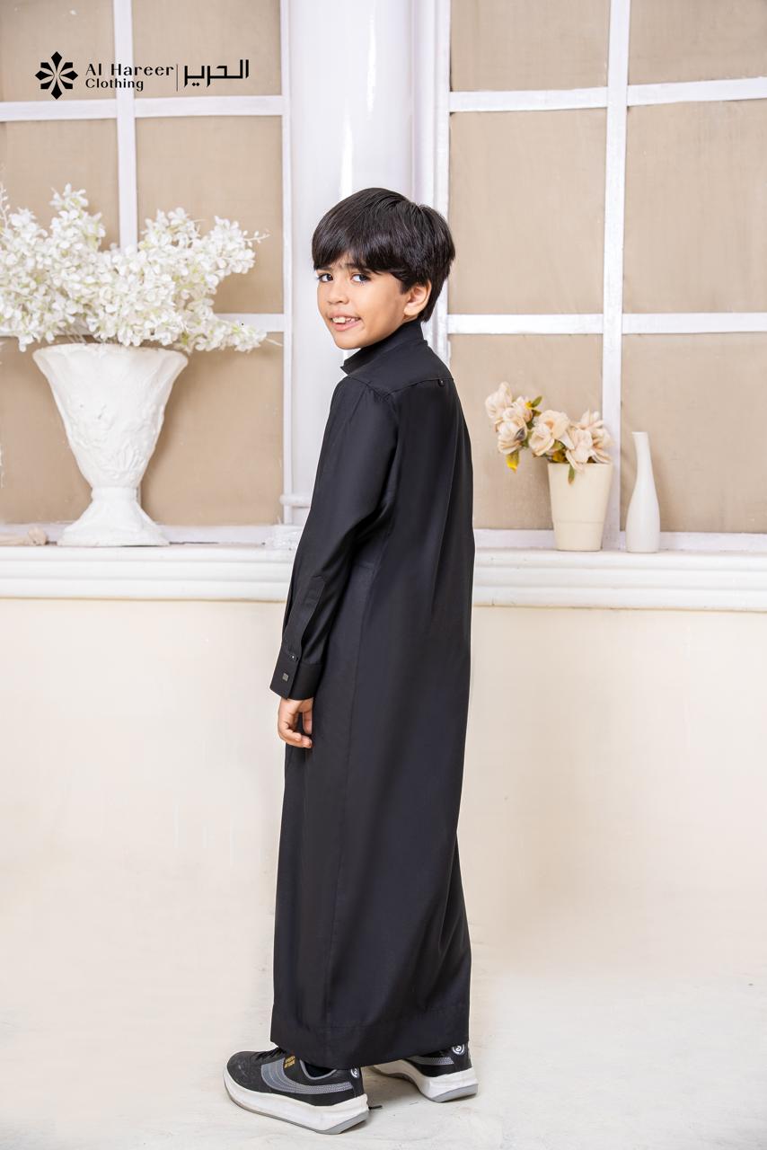 Al Hareer Kids Thobe | Young Noble Black