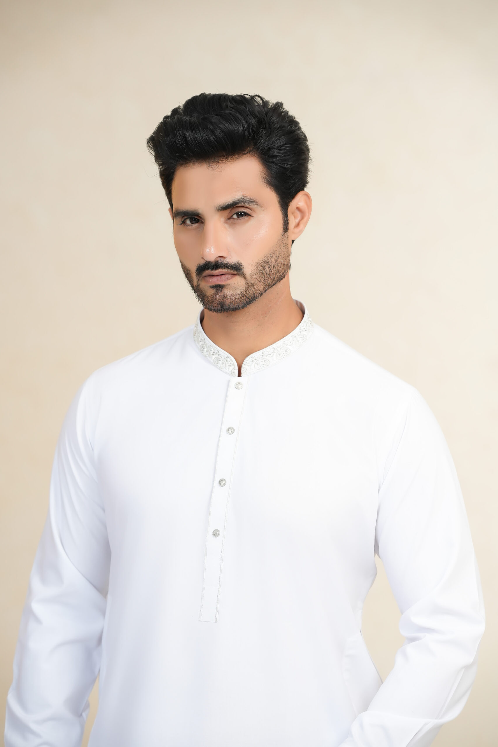 Al Hareer White Kameez Shalwar