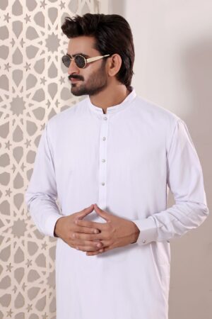 Al Hareer Pearl White Shalwar Kameez – KS232