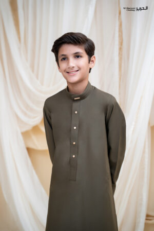 Al Hareer Legacy Green Thobe for Kids | TH107K
